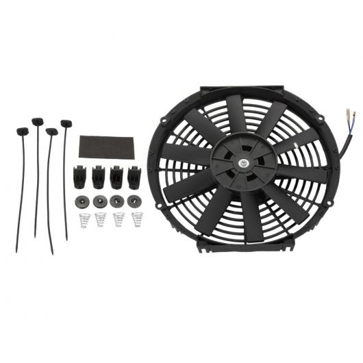 12 12V ユニバーサル 80W ラジエーター冷却サーモ ファン W/取付キット 80W 12V ナイロン コンプリート セット 取付キット AL-BB-5811 AL Car parts｜オートパーツエージェンシー2号店