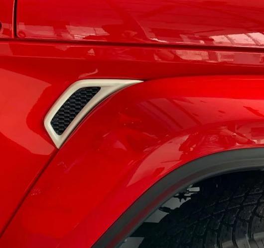 ジープラングラー SUV 2018 2019 サイド インテーク フローベント フェンダー グリルステッカー カバー トリム エクステリア ABS AL-BB-6596 AL Car plating parts｜オートパーツエージェンシー2号店