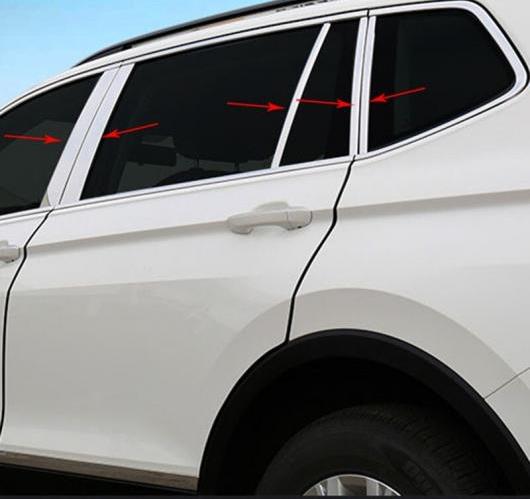 ステンレス スチール フォルクスワーゲン VW ティグアン 第二世代 2017 2018サイドドア ウインドウ 枠 センターピラーB＋C カバー トリム AL-BB-7004 AL Car plating parts