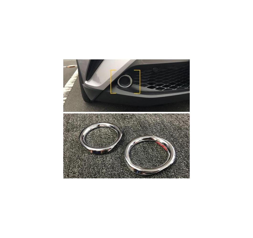 トヨタ C-HR 2017 2018 ABS クローム フロント フォグ ライト ランプ カバー トリム 2ピース AL-BB-6742 AL Car plating parts