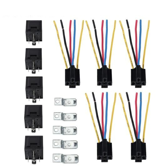 5ペア 12V DC 40A AMP リレー & ソケット SPDT 5PIN オート トラック 40 ソケットワイヤー AL-BB-7489 AL Car parts｜オートパーツエージェンシー2号店 7,763円