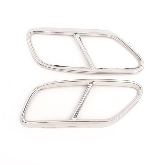 2ピース クロームステンレス スチール テール喉 エキゾースト アウディ A4 B9 2019 マフラー チップ シルバー AL-CC-7065 AL Car plating parts