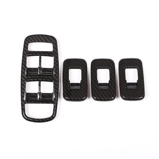 4ピース カーボンファイバー クローム ドア ウインドウ ボタンパネル カバー トリムジャガー XE Carbon Fiber Style AL-CC-7535 AL Interior parts for cars|オートパーツエージェンシー2号店