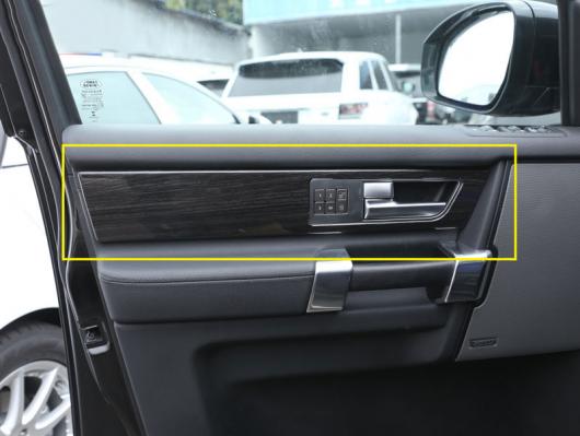 ランドローバー ディスカバリー4 LR4内装ドアハンドルパネル カバー トリム ABS ブラック木目 4ピースセット 選べる2バリエーション dark wood grain・matte AL-CC-8080 AL Interior parts for cars