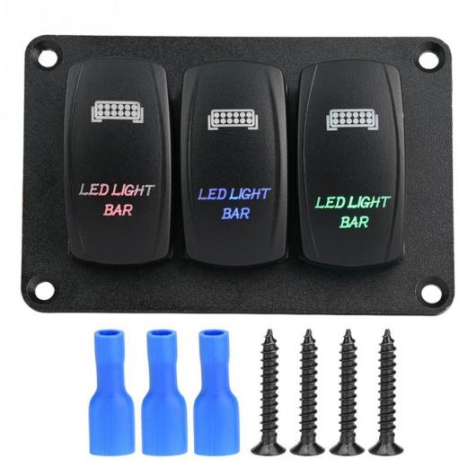 12-24V 3ポジション デュアルライトスイッチパネル LED リアライトバー レッド ブルー グリーン RV マリンロッカースイッチオート AL-DD-0617 AL Car parts|オートパーツエージェンシー2号店