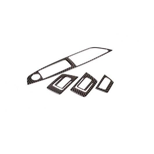 4個 カーボンファイバー ガラス リフトスイッチ 装飾 フレームステッカー BMW 5 シリーズ F10 F18 520 2011-2017 Carbon fiber AL-DD-4342 AL plating parts