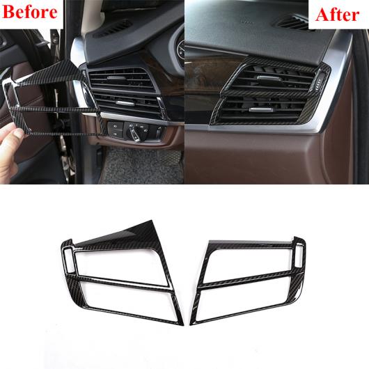 2個 カーボンファイバー ABS クローム サイド エアコン エア 装飾 フレーム BMW X5 F15 X6 F16 2014-2018 AL-DD-4523 AL Interior parts for cars