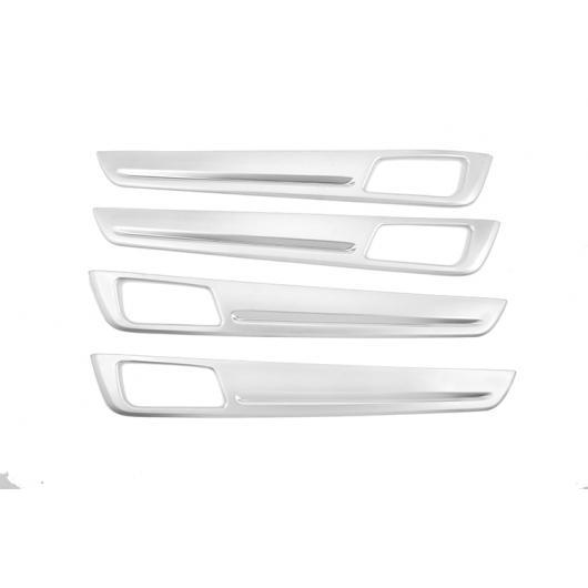 4個 カーボンファイバー ABS クロームカー内部ドア 装飾 パネル カバー トリム ポルシェ カイエン 2018-2019 Silver AL-DD-4747 AL Interior parts for cars