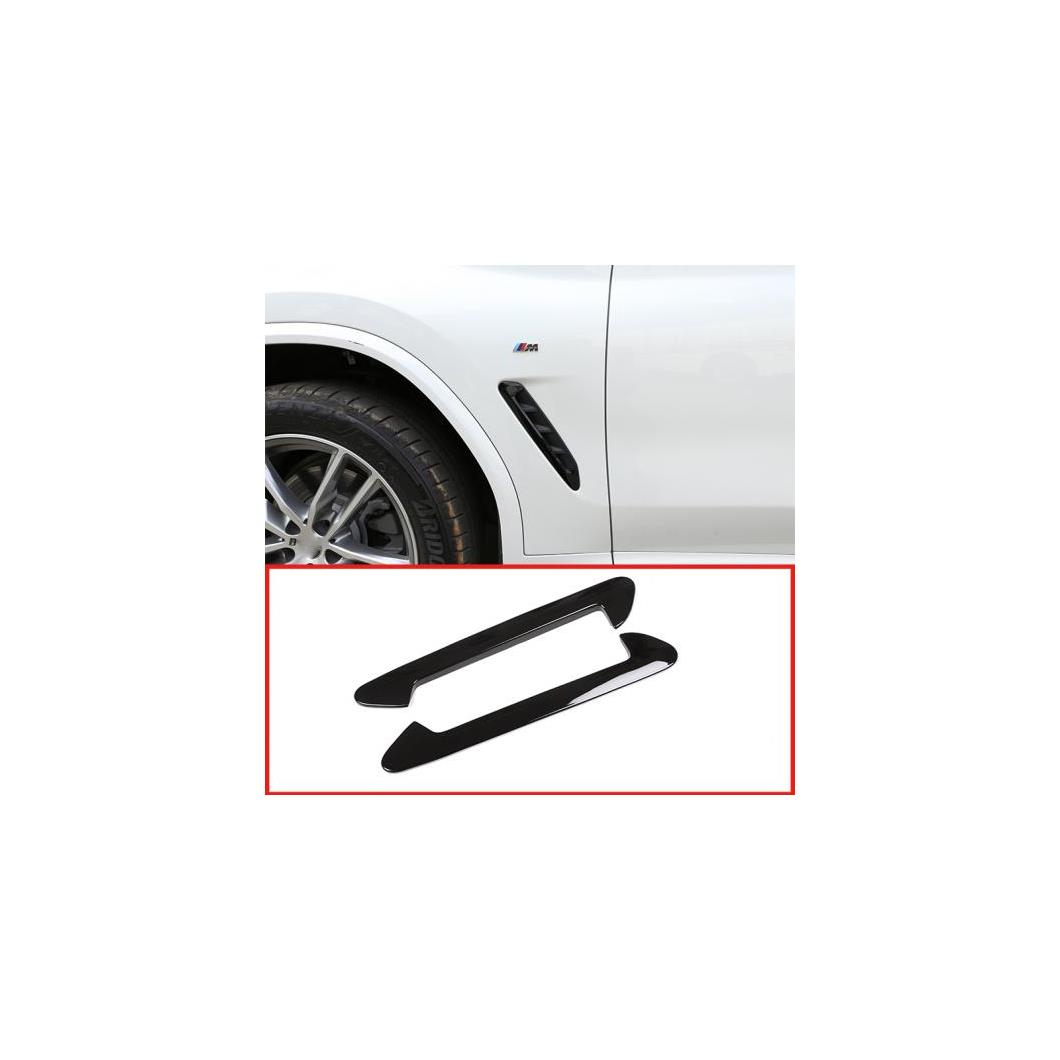 2個 光沢 ブラック ABS クロームサイドフロントガラスベント BMW X3 G01 X4 G02 2018 AL-DD-4659 AL Interior parts for cars