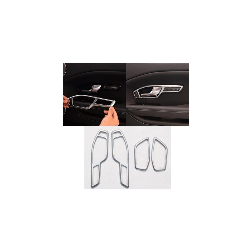 4本 シルバー ABS クロームインテリア ドアハンドルフレーム トリム レンジローバー イヴォーク 2012-2017 AL-DD-4708 AL Interior parts for cars