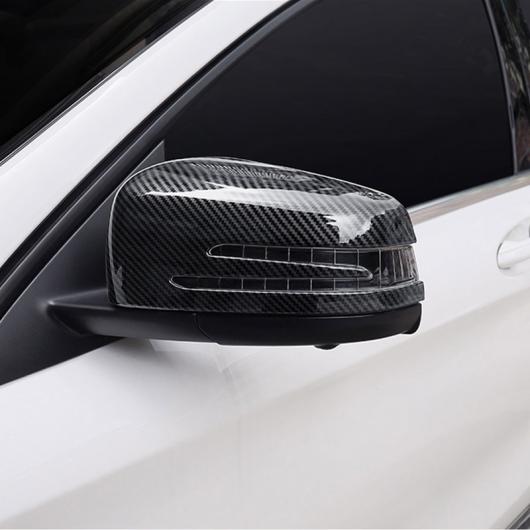 2 × カーボン調 ABS クロームサイドドアバックミラーキャップ カバー メルセデスベンツ CLA GLA GLK クラス W176 W117 X156 X204 選べる2カラー ブラック・カーボン AL-DD-5402 AL Car plating parts