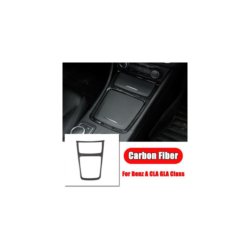 センターコンソールパネル収納トリムフレームステッカー メルセデスベンツ CLA GLA クラス W176 C117 W117 X156 2013-2018 Carbon Fiber AL-DD-6796 AL plating parts