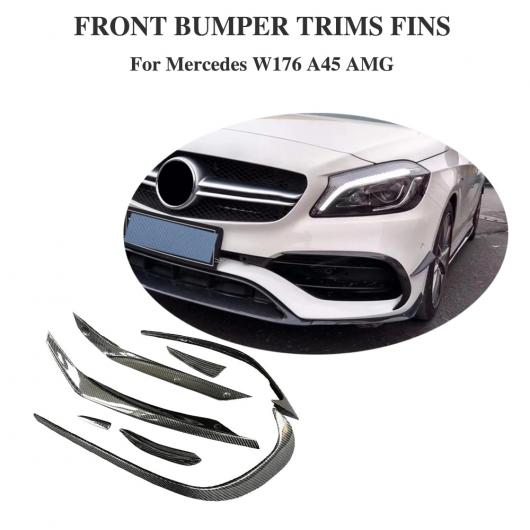 カーボンファイバー 装飾 適用:メルセデスベンツ Aクラス W176 A45 AMG A180 A200 スポーツ 2016-2017 フロント バンパー リップ フェンダー トリム エア 吹き出し口 フロント リップ ・ フェンダー AL-DD-8512 AL Exterior parts for cars