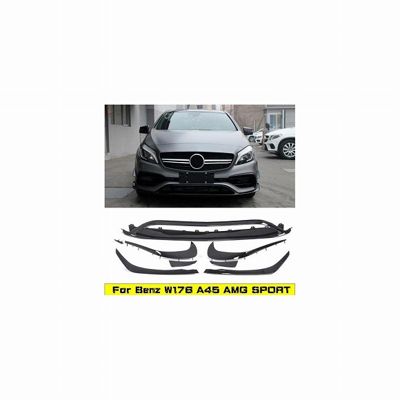 車部品 W176 フロント バンパー リップ スプリッタ カナード 適用: メルセデス Aクラス W176 A160 A180 A200 A250 A45 AMG フェイスリフト 2016 + AL-DD-8872 AL Car parts｜オートパーツエージェンシー2号店