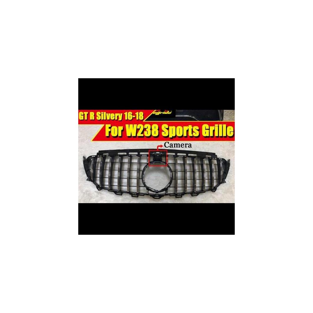 W238 フロント バンパー グリッド GT ABS シルバー Eクラス E200 E250 E300 E350 E400 E500 E600 カメラホール 16-18 タイプ001 AL-EE-0338 AL Exterior parts for cars
