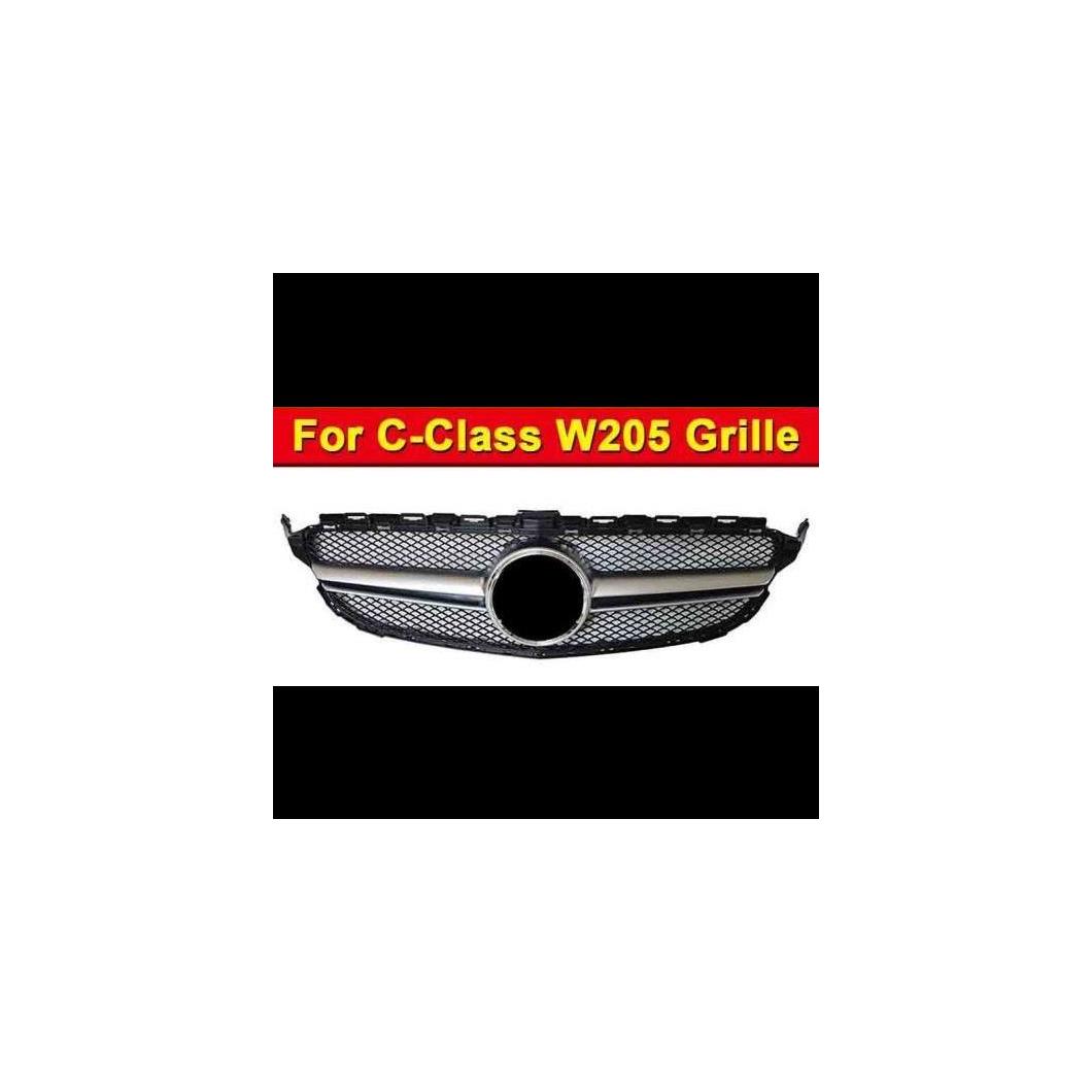 車用外装パーツ W205 フロント グリル ABS シルバー 適用: メルセデスベンツ Cクラス W205 スポーツ C180 C200 C250 フロント バンパー メッシュ 15-18 タイプ001 AL-EE-1027 AL Exterior parts for cars 17,753円