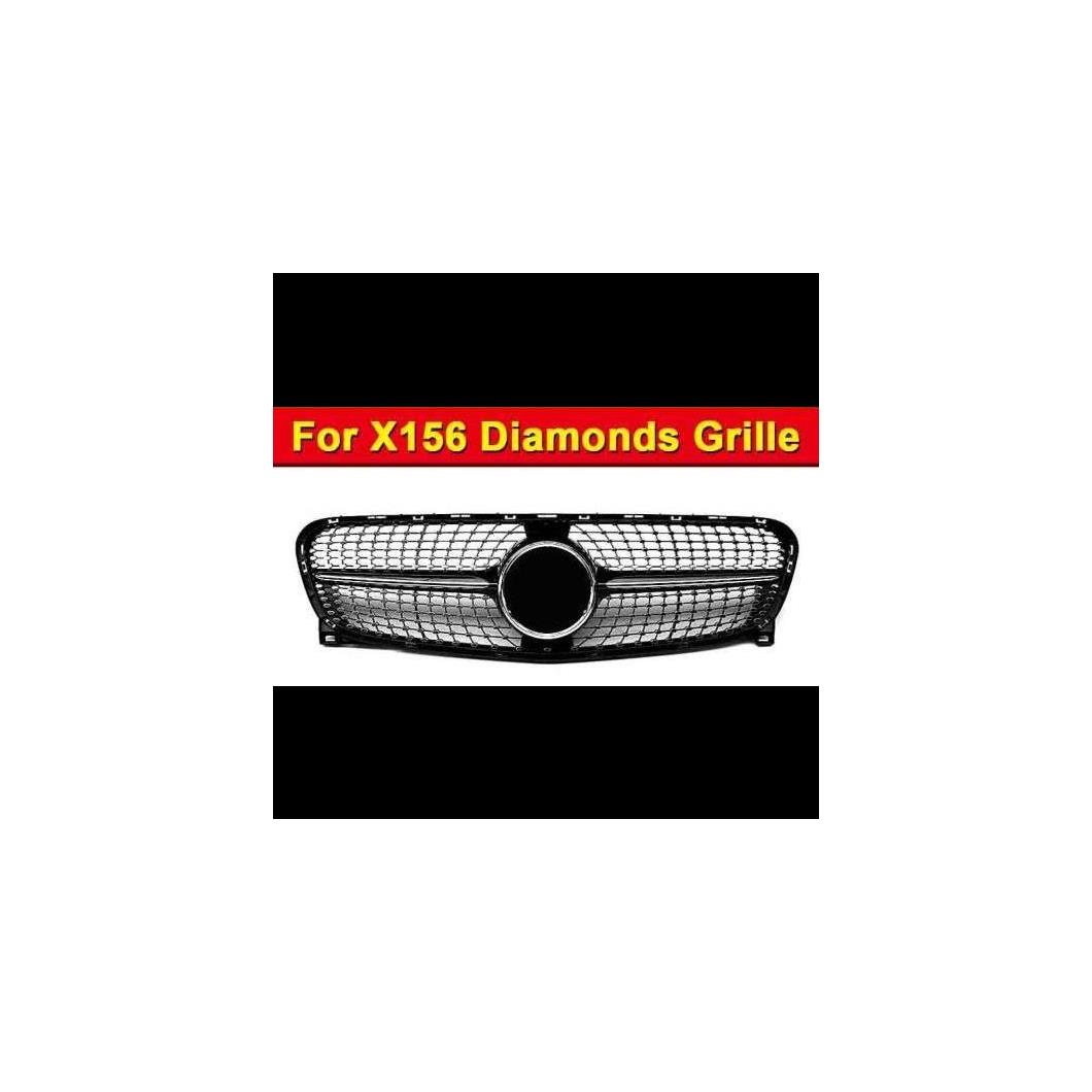 車用外装パーツ 適用: メルセデス X156 GLA スポーツ グリッド グリル ABS 光沢ブラック +ツー フィン クロム GLA180 GLA200 250 GLA45 グリル 14-16 タイプ001 AL-EE-1031 AL Exterior parts for cars