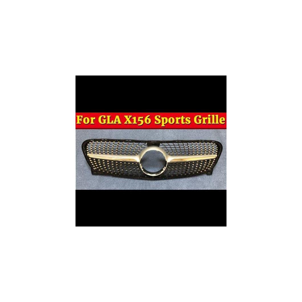 車用外装パーツ ダイヤモンド スタイル グリッド グリル X156 GLA45 ABS シルバー 適用: ベンツ GLAクラス GLA180 GLA200 250 フロント グリル 14-16 タイプ001 AL-EE-1048 AL Exterior parts for cars