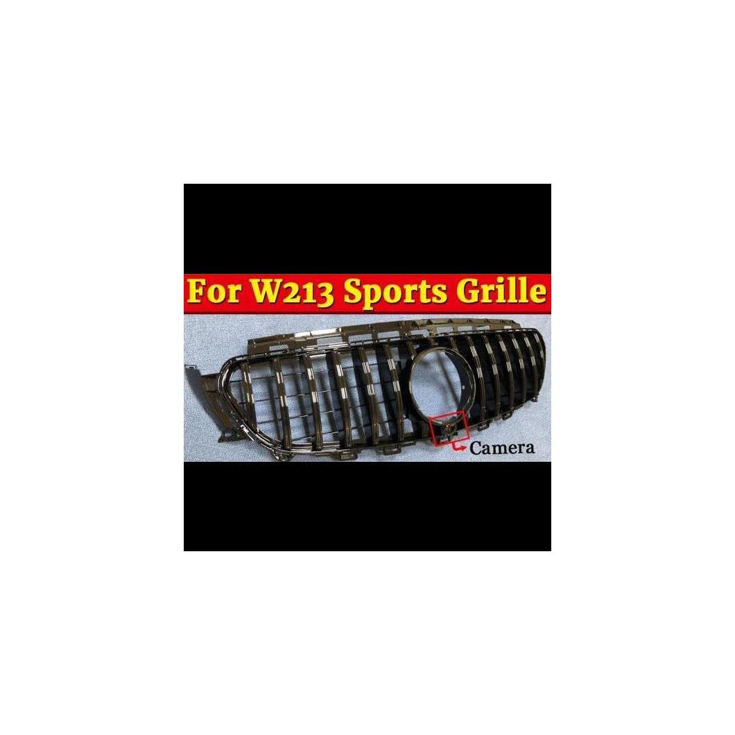 適用: メルセデス W213 スポーツ GT グリッド グリル ABS ブラック カメラホール Eクラス E200 E250 E300 E350 E400 E500 16+ タイプ001 AL-EE-1065 AL Exterior parts for cars