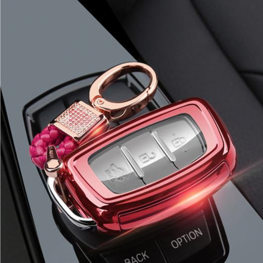 3ボタン TPU スマート TPU 適用: ヒュンダイ IX20 IX25 IX30 IX35 IX45 ツーソン エラントラ アバンテ アクセント ヴェルナ ソナタ キーケース タイプ001~ピンク AL-EE-3200 AL Car parts