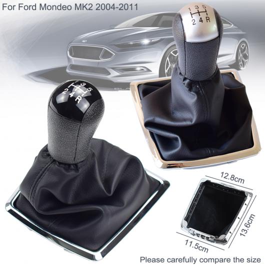 適用: フォード モンデオ MK2 2004-2011 マスタング ブラック/シルバー パネル 5速 マニュアル ギア スティック レバー ノブ シフター ゲートル 5速・ブラック・5速・シルバー AL-EE-3528 AL Car parts