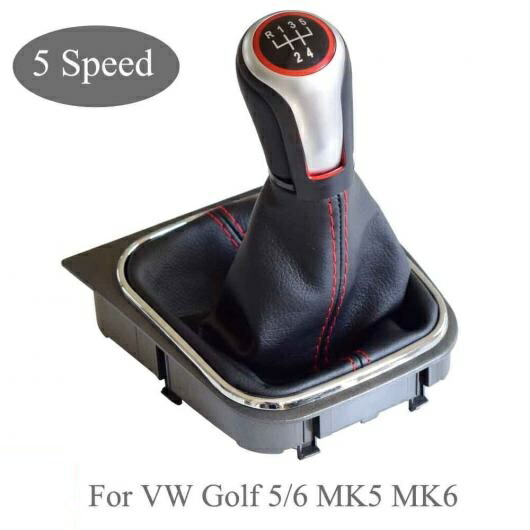 適用: VW フォルクスワーゲン ゴルフ 5/6 MK5/6 シロッコ 2009 オクタヴィア 5/6速 ギア シフト ノブ レバー スティック ハンドル ボール ブーツ 5速・マット～6速・クローム AL-EE-3593 AL Car parts