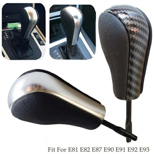 ABS ギア シフト ノブ シフター レバー 適用: BMW E81 E82 E87 E90 E91 E92 E93 カーボンファイバー & レザー カーボンファイバー・マット シルバー AL-EE-4228 AL Car parts｜オートパーツエージェンシー2号店