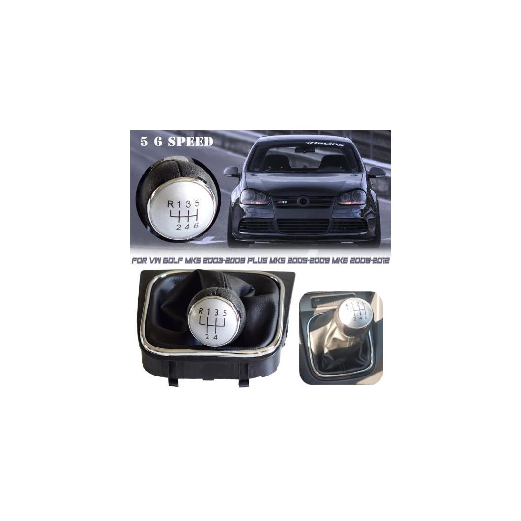 マニュアル 5/6速 ギア シフト ノブ レバー 適用: フォルクスワーゲン ゴルフ MK5 03-09/プラス MK5 05-09/MK6 08-12 ゲートル ブーツ レザー 5速・6速 AL-EE-4072 AL Car parts