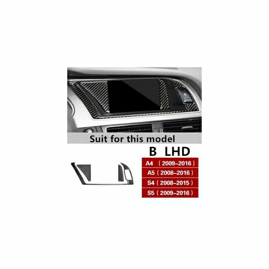 カーボンファイバー コンソール ナビゲーション フレーム CD パネル トリム 適用: アウディ A4 B8 ギア シフト 装飾 カバー ステッカー ナビゲーション B AL-EE-4549 AL Car parts