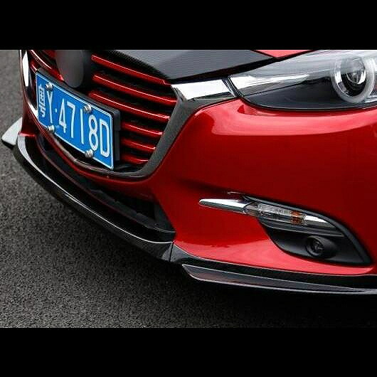 適用: MAZDA3 マツダ 3 アクセラ 2014-2017 バンパー ABS フロント シャベル ガード クラッシュ プロテクター リップ ステッカー 3ピースセット AL-EE-6737 AL Exterior parts for cars