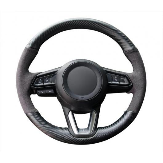 メーカー包装済 送料無料 Al 適用 マツダ Cx 5 Cx5 Cx 5 17 19 Diy ステアリング ホイール カバー ソフト レザー 編み上げ ハンドル カーボンファイバー Al Ee 7274 激安本物高評価