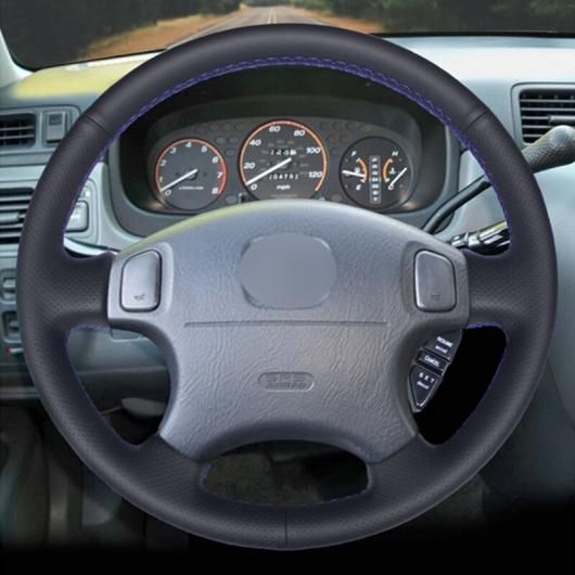ステアリングホイールカバー 編み上げタイプ カーフスキン レザー 適用: ホンダ CRV CR-V アコード 6 オデッセイ プレリュード シビック アキュラ CL MDX ブラック 糸～グレー 糸 AL-FF-0581 AL Interior parts for cars
