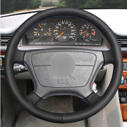 ステアリングホイールカバー 編み上げタイプ ブラック 人工レザー ブラウン 適用: メルセデス ベンツ Eクラス W210 E 200 240 280 320 1995-2002 S ブラック 糸～グレー 糸 AL-FF-0650 AL Interior parts for cars