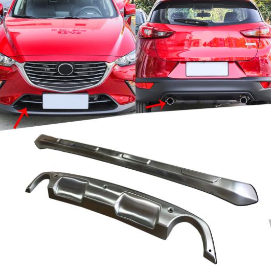 適用: マツダ CX-3 CX3 2015 2016 2017 2018 ステンレス スチール フロント & リア バンパー スキッド プロテクター ガード プレート カバー パーツ リア・フロント AL-FF-1014 AL Exterior parts for cars