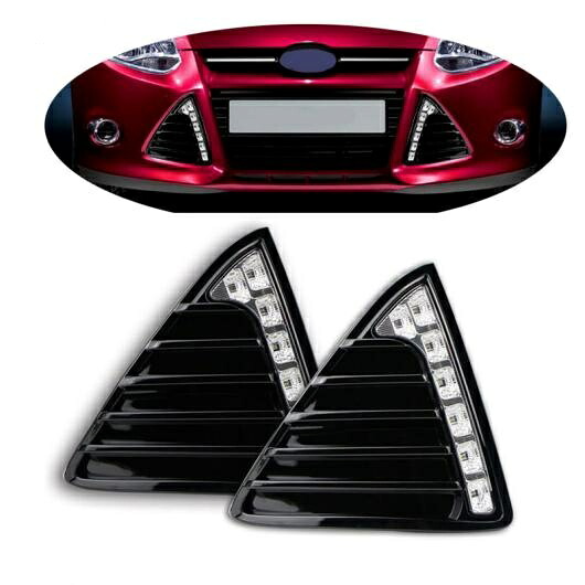 2ピース LED DRL デイライト 適用: フォード フォーカス 3 2012 2013 2014 デイタイム ランニング ライト 防水 フォグランプ AL-FF-1332 AL Car parts|オートパーツエージェンシー2号店