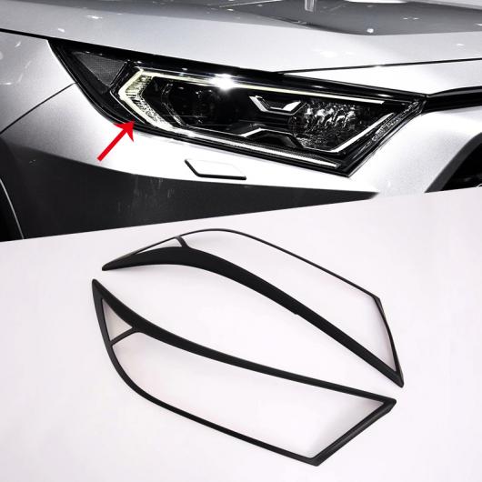 2ピース ステッカー ブラック フロント ヘッド ヘッドライト ライト トリム カバー 装飾 適用: トヨタ RAV4 2019 2020 エクステリア リア カーボン スタイル・リア ブラック AL-FF-1357 AL Exterior parts for cars
