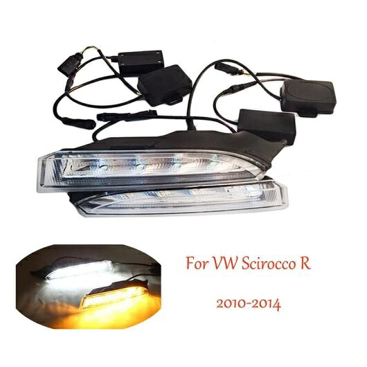デイライト ホワイト LED デイタイム ランニング ライト DRL イエロー ターンシグナル 適用: フォルクスワーゲン VW シロッコ R 2010 2011 2012 2013 2014 AL-FF-1898 AL Car parts|オートパーツエージェンシー2号店