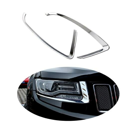 ヘッドライト アイブロー カバー トリム ステッカー 適用: ジープ グランド チェロキー 2014 2015 ABS クローム AL-FF-1944 AL Exterior parts for cars
