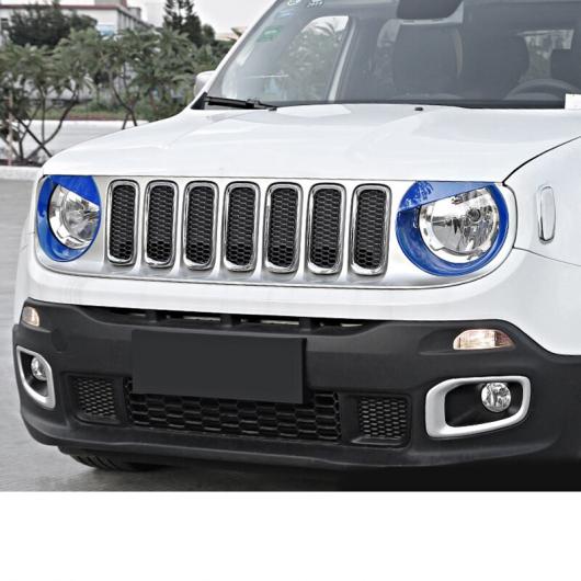 ABS ヘッドライト サークル トリム オート スタイリング 適用: ジープ レネゲード 2014 2015 2016 2017 2018 2019 クローム シルバー～イエロー AL-FF-3677 AL Interior parts for cars