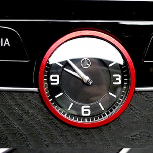 ABS ダイヤモンド インテリア 時計 リング トリム 適用: メルセデス ベンツ S クラス S320 S400 S600 レッド AL-FF-4527 AL Interior parts for cars