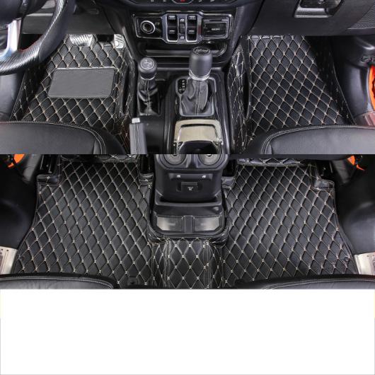 レザー フロアマット 適用: ジープ ラングラー JK JL ブラック レッド ワイヤー~ワイン レッド 2018-2020 JL 2ドア~2006-2017 JK 4ドア AL-FF-5173 AL Car parts|オートパーツエージェンシー2号店