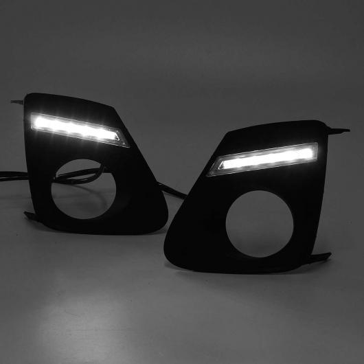 オート 2ピース DRL 適用: トヨタ カローラ 2011 2012 2013 デイタイム ランニング ライト デイライト フォグランプ カバー ターンシグナル ランプ ホワイト AL-HH-1955 Car parts