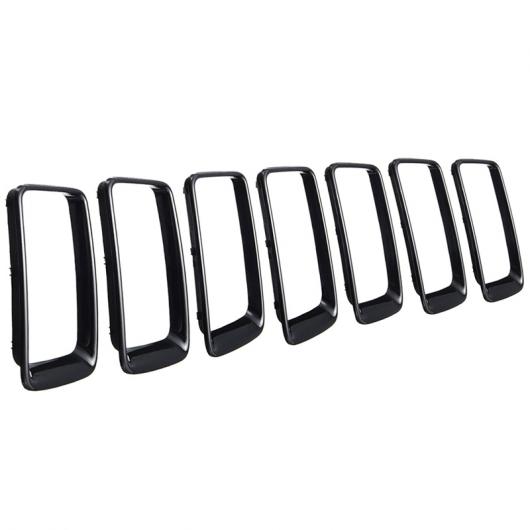 7個 フロント グリル 吹き出し口 ホール トリム リング BLK 適用: ジープ/JEEP グランド チェロキー/CHEROKEE 2014-2016 パーツ ブラック AL-II-0386 AL Exterior parts for cars