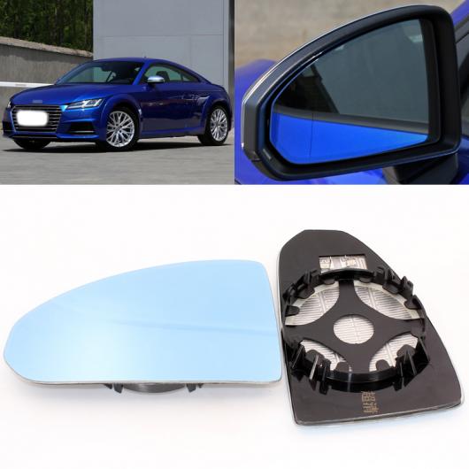 適用: アウディ/AUDI TT 2007-2017 サイド ビュー ドア 広角 バックミラー ミラー ブルー ガラス ベース ヒーテッド 2ピース AL-II-1197 AL Door mirror lens