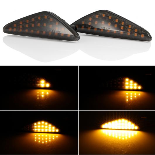 2ピース LED ダイナミック サイド マーカー ウインカー シーケンシャル フェンダー ライト 適用: BMW X5 E70 X6 E71 E72 X3 F25 アンバー シーケンシャル AL-II-1794 AL Turn signal
