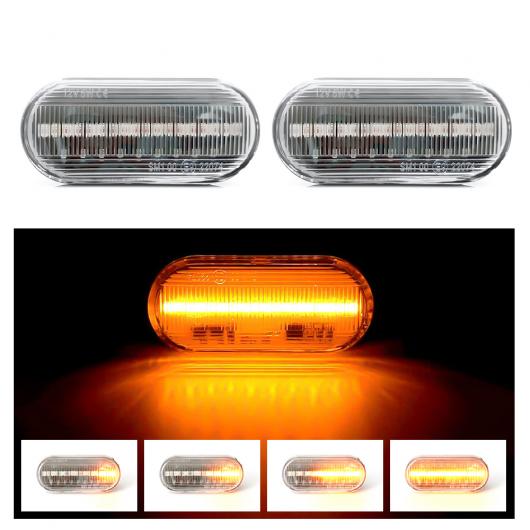 フロー ウォーター サイド マーカー ライト ウインカー アンバー スモーク LED ダイナミック ウインカーランプ 適用: VW ボーラ ゴルフ 3 4 クリア シェル・スモーク シェル AL-II-1751 AL Turn signal｜オートパーツエージェンシー2号店