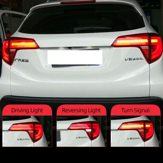2ピース ダイナミック ウインカー テール ライト 適用: ホンダ HRV HR-V 2015 2016 2017 テールライト LED リア ランプ ドライブ + ブレーキ レッド カバー・ブラック カバー AL-II-1767 AL Turn signal