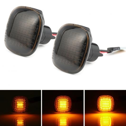 2ピース LED ダイナミック サイド マーカー ライト ウインカー シーケンシャル アンバー フェンダー ランプ 適用: アウディ/AUDI A3 8L A4 8D スモーク シェル・クリア シェル AL-II-1797 AL Turn signal