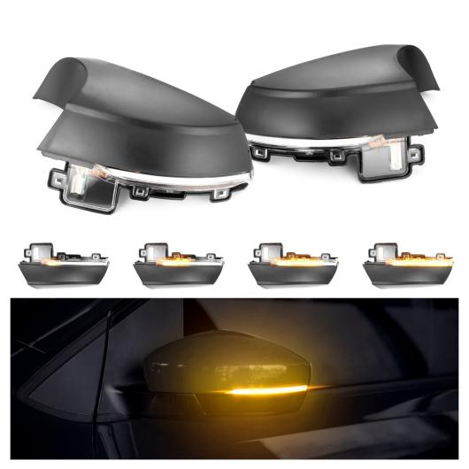 2ピース ダイナミック ウインカー LED サイド バックミラー ミラー インジケーター リピーター ライト 適用: フォルクスワーゲン/VOLKSWAGEN ポロ MK5 6R 09-13・ポロ 6C 14-17 AL-II-1868 AL Turn signal