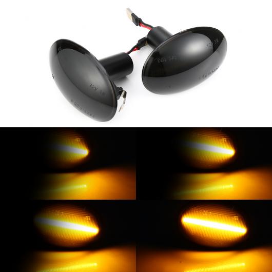 2ピース フロー ウォーター サイド リピーター ランプ ダイナミック LED ウインカー マーカー ライト インジケーター 適用: BMW ミニ/MINI(BMW) クーパー R55 R56 R57 R58 R59 AL-II-1876 AL Turn signal